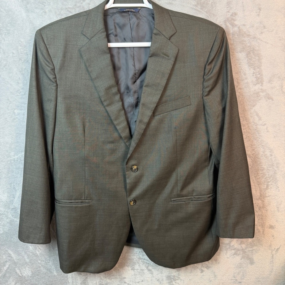 Brooks Brothers Blazer Mens 44S Gray Brown Madison 1818 SaxXon Wool Sport Coat